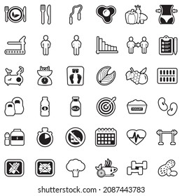 Diet Icons. Line With Fill Design. Vector Illustration.