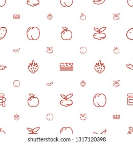 diet icons pattern seamless white background. Included editable outline apple, piece of cake, Banana, peach, strawberry, beet, cucumber, baby food icons. diet icons for web and mobile.