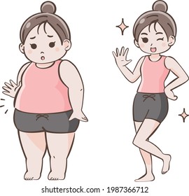Diet illustration : before and after