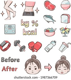 Diet illustration : training and meal