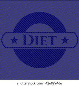 Diet jean or denim emblem or badge background