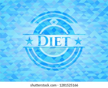 Diet light blue mosaic emblem