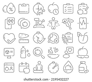 Diet line icons collection. Thin outline icons pack. Vector illustration eps10
