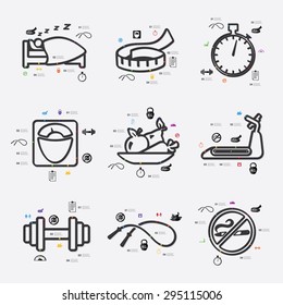 diet line infographic illustration. Fully editable vector file