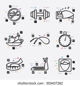 diet line infographic illustration. Fully editable vector file
