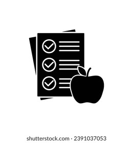 diet list icon apple icon lose weight sign. dieting 