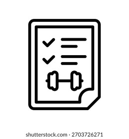 Diet list icon, Line Vector graphics