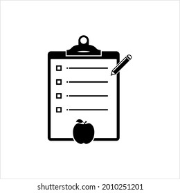 Diet List Icon, Diet Plan Icon, Healthy Food Plan Icon Vector Art Illustration