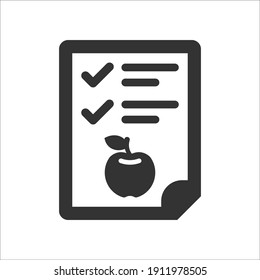 Icono de lista de dieta, gráficos vectoriales