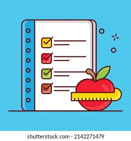 lista de dieta Ilustración vectorial en un fondo transparente.Símbolos de calidad premium. icono plano de línea vectorial para el concepto y el diseño gráfico.