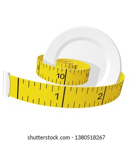 Concepto de dieta y pérdida de peso: medida de la placa de apriete de la cinta