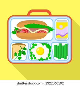Diet lunch bag icon. Flat illustration of diet lunch bag vector icon for web design
