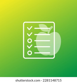 icono vectorial de plan de dieta o comida