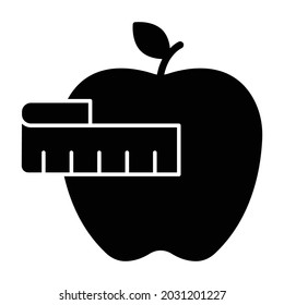 Diet measurement Glyph Style vector icon which can easily modify or edit 