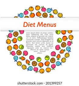Diet menu - design template design. Vector. 