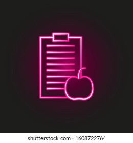 Diet neon style icon. Simple thin line, outline vector of fitness icons for ui and ux, website or mobile application