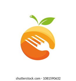 diet nutrition logo. fruit logo. illustration logo. vector logo