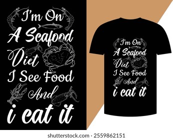 Diet On C Food T-shirt Design Vector Art EPS Illustration Design.