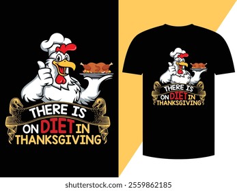 Diet On Chicken meat Best T-shirt Design Vector Art EPS Print on Design.