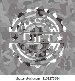  Diet on grey camouflaged texture