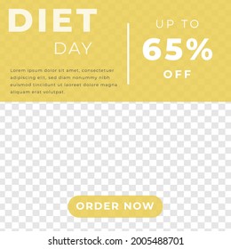 diet with perfect breakfast food menu sale discount poster social media post template modern minimalis style