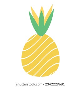 Diet pineapple icon cartoon vector. Sweet fruit. Slice food