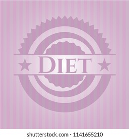 Diet pink emblem. Retro