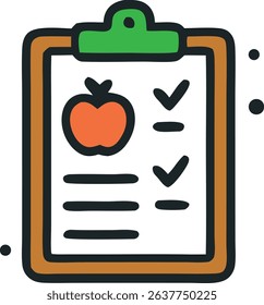 Diet Plan Checklist With Apple.