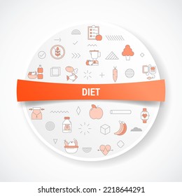 diet plan concept with icon concept with round or circle shape for badge