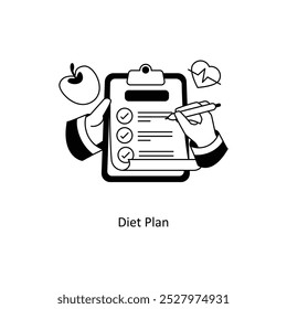 Ilustração de estilo de conceitos de Diet Plan. Arquivo EPS 10