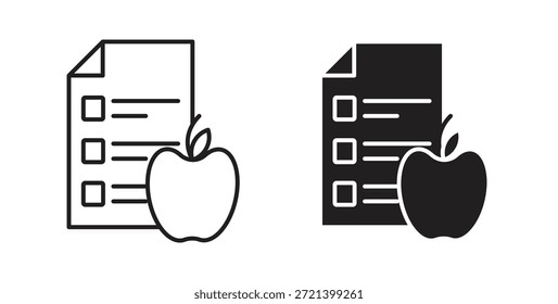 Conjunto de concepto de icono de plan de dieta. Colección de íconos simple