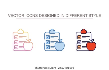 Diet Plan icon design with white background stock illustration