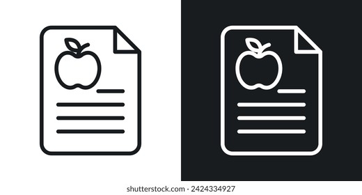 Diet Plan Icon Designed in a Line Style on White Background.