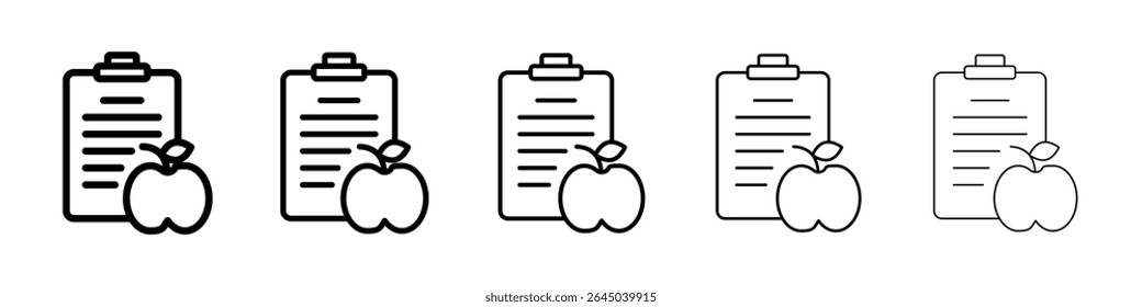 Ícone de plano de dieta preencheu o conceito de sinal plano para web design.