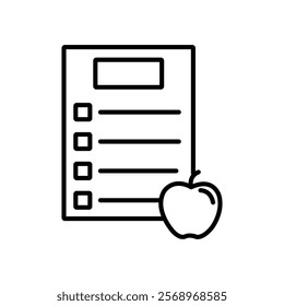 Diet plan icon Isolated flat vector in outline