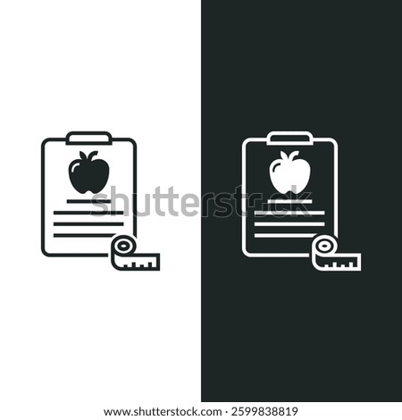 Diet Plan icon isolated on white background. clipboard with diet menu. Vector illustrations are made with vector-based software.