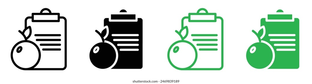Diätplan-Symbol-Set-Vektorgrafik