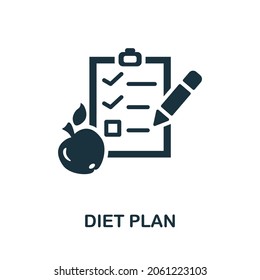 Diet Plan icon. Monochrome sign from diet collection. Creative Diet Plan icon illustration for web design, infographics and more