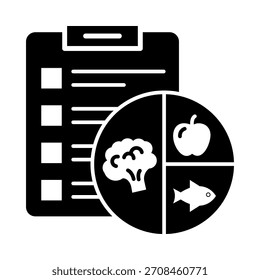 Diet Plan Icon – Personalized Nutritional Guidance and Meal Planning with Meal Chart and AI Assistance for Health Optimization, Wellness, and Diabetes Management
