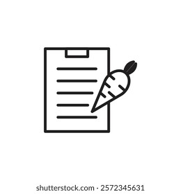 Diet plan icon Vector flat thin line illustration
