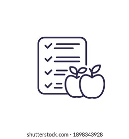 diet plan line icon on white