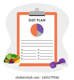Diet Plan On Clipboard Copy Space Stock Vector (Royalty Free ...
