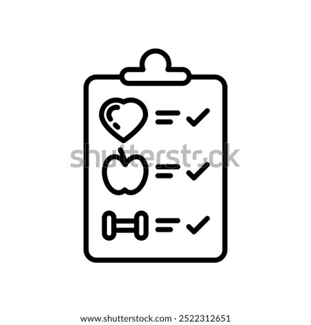 Diet Plan Outline Icon, Vector illustration