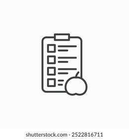 Diet plan thin liner icon isolated