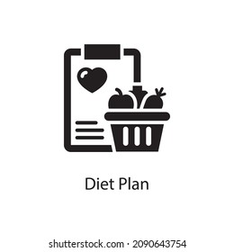 Diet Plan vector Solid Icon Design illustration. Activities Symbol on White background EPS 10 File