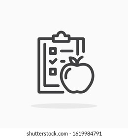 Diet planning icon in line style. For your design, logo. Vector illustration. Editable Stroke.