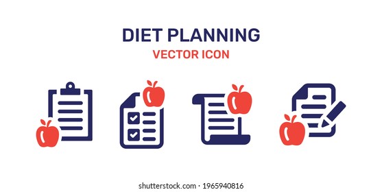 Diet planning vector icon illustration.