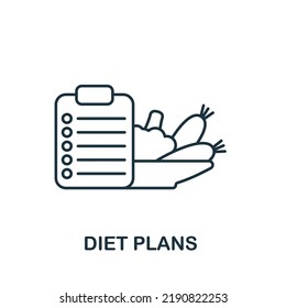 Diet Plans icon. Line simple Healthy Lifestyle icon for templates, web design and infographics