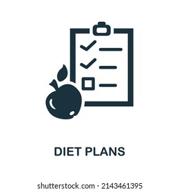 Diet Plans icon. Monochrome simple Diet Plans icon for templates, web design and infographics