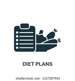 Diet Plans icon. Monochrome simple Healthy Lifestyle icon for templates, web design and infographics